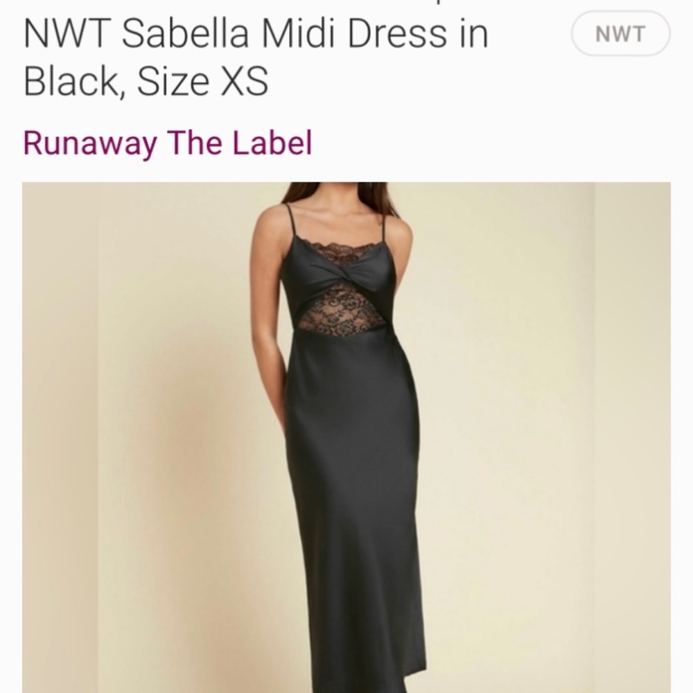 RUNAWAY THE LABEL | NWT Sabella Midi Dress in Black, Size XS